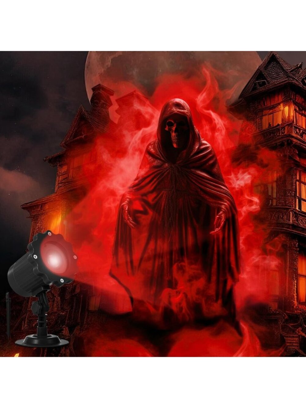 Dynamic Halloween Projector Lights - Outdoor/Indoor Ghost & Skull LED Decor